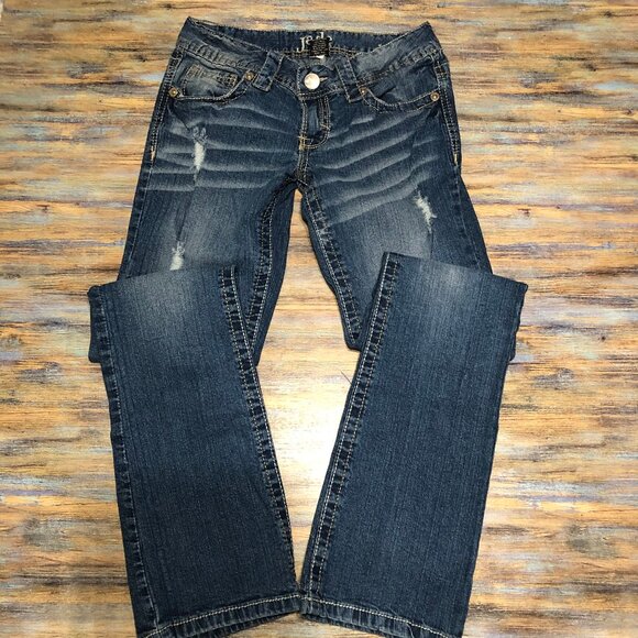 Jade Jeans Womens Distressed Flap Pockets Blue Size 5/6 - Picture 1 of 10